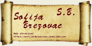 Sofija Brezovac vizit kartica